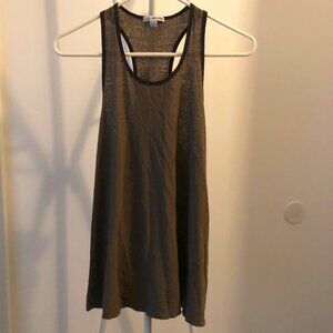 JAMES PERSE STANDARD RACER BACK TANK OLIVE COTTON & LINEN SIZE 2 (M)